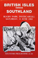 Southland v British Lions 1983 rugby  Programmes